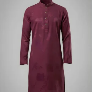 Exclusive মেরুন ‘জাফরান প্রিন্ট’ প্রিমিয়াম পাঞ্জাবি