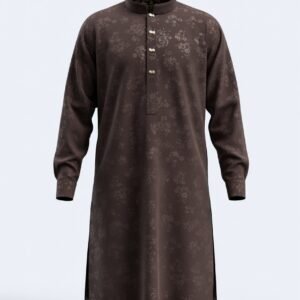 প্রিমিয়াম ডিপ চারকোল ‘জাফরান প্রিন্ট’ ডিজিটাল পাঞ্জাবি